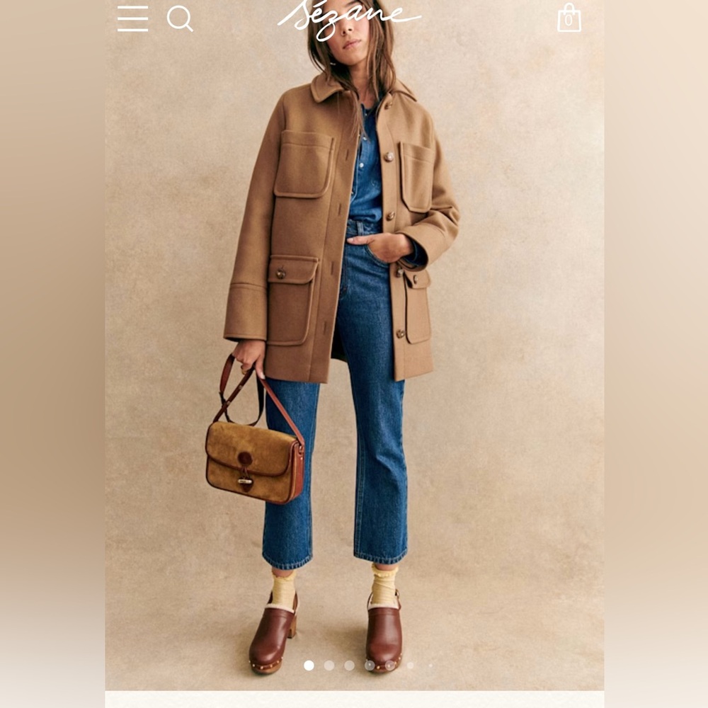 Sezane NWT Paolo Camel Coat Sz 4